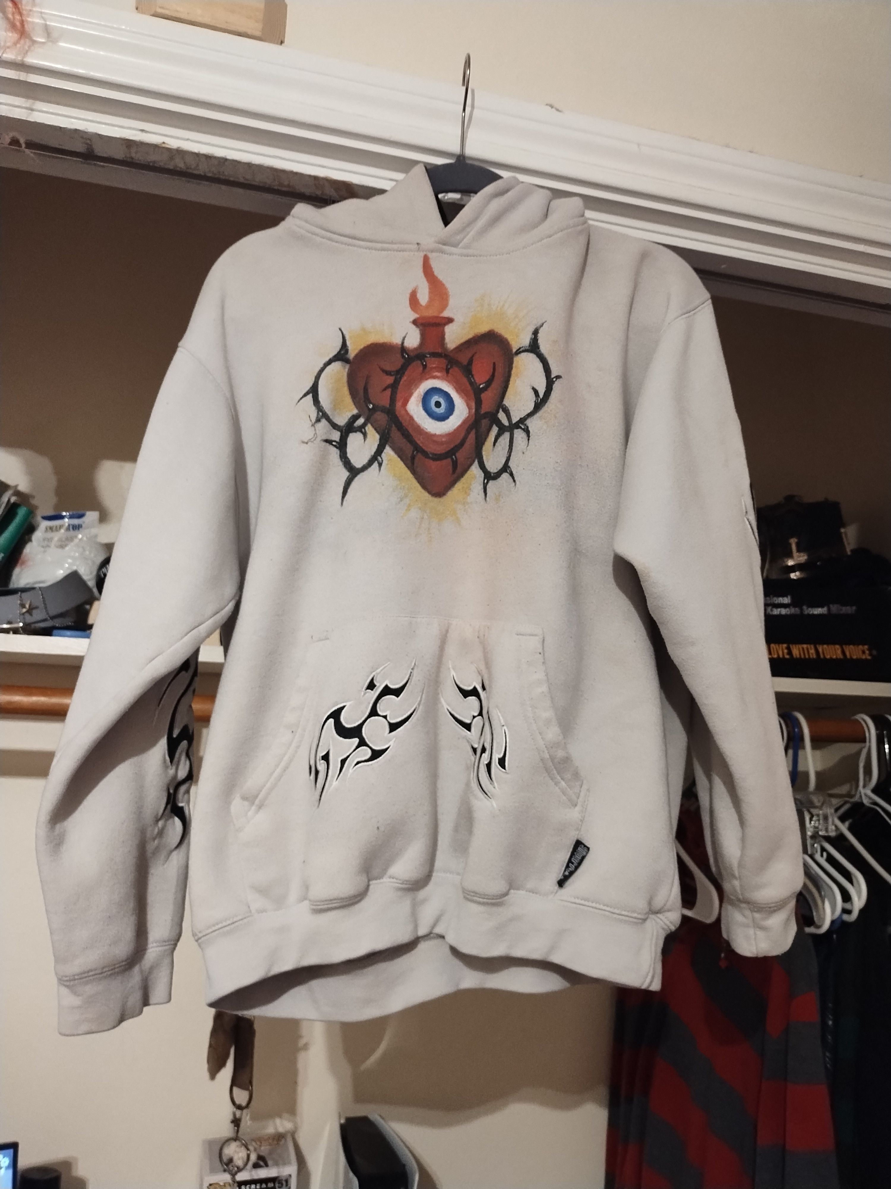 Other Hard Y2k Silver Point Graphic Hoodie Custom Painted T-Shirts, Sweatshirt | FlexRushtees.com