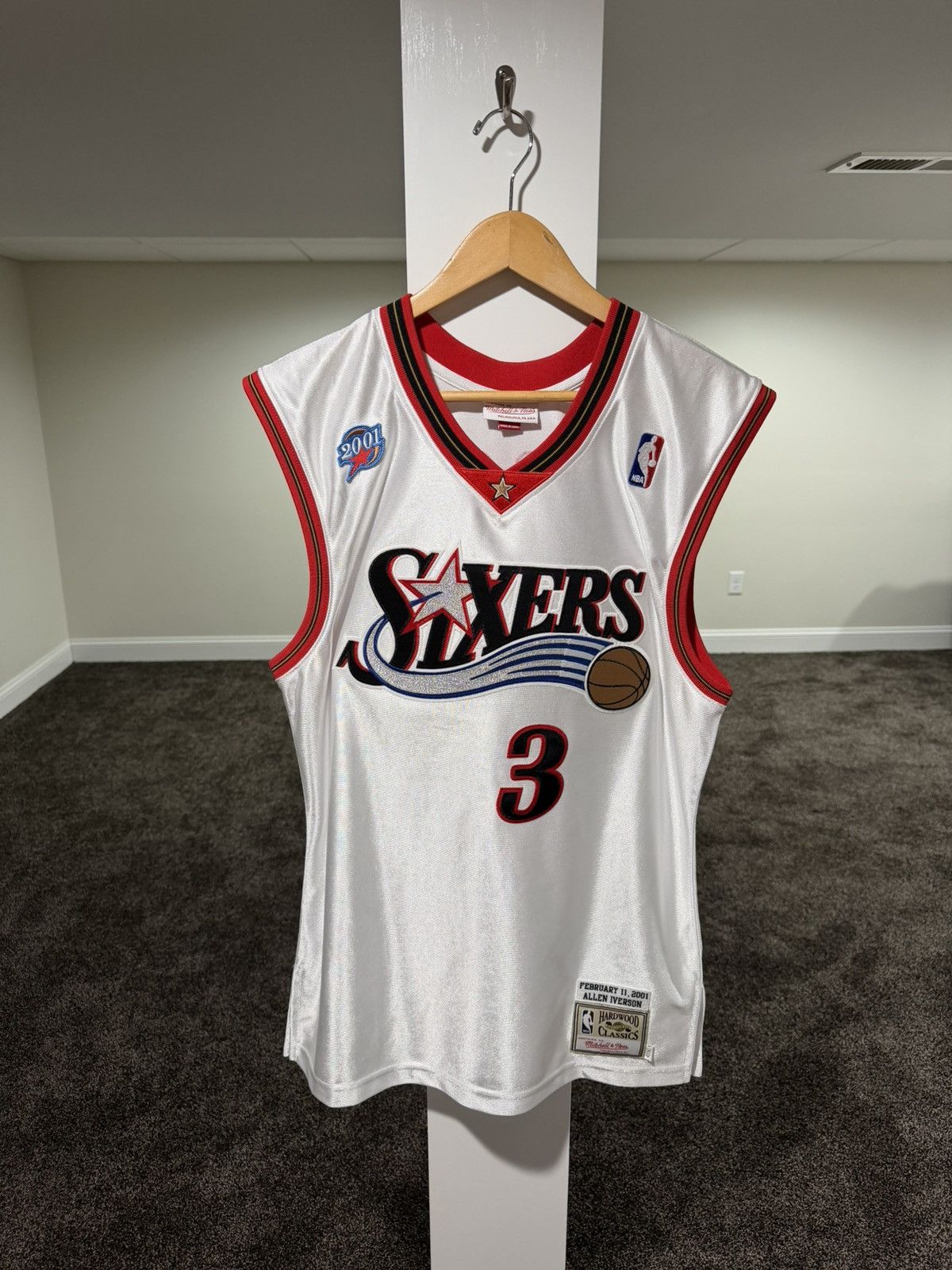 Nba White Allen Iverson 2001 Sixers Jersey
