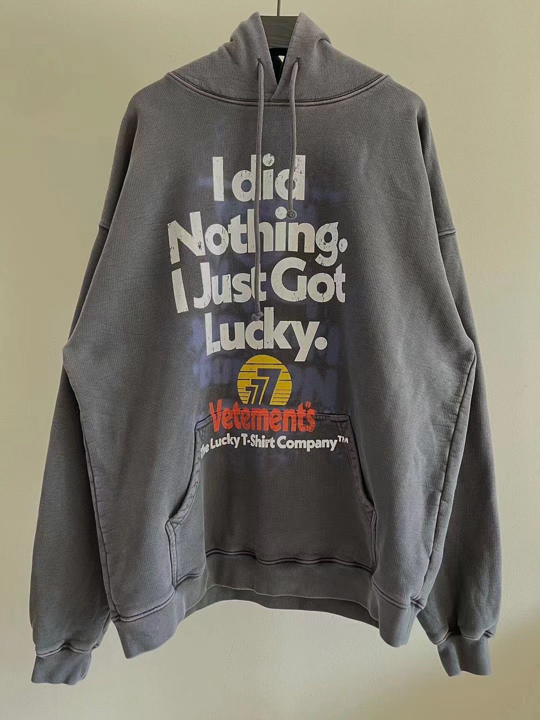Vetements I Just Got Lucky Hoodie T-Shirts, Sweatshirt | FlexRushtees.com
