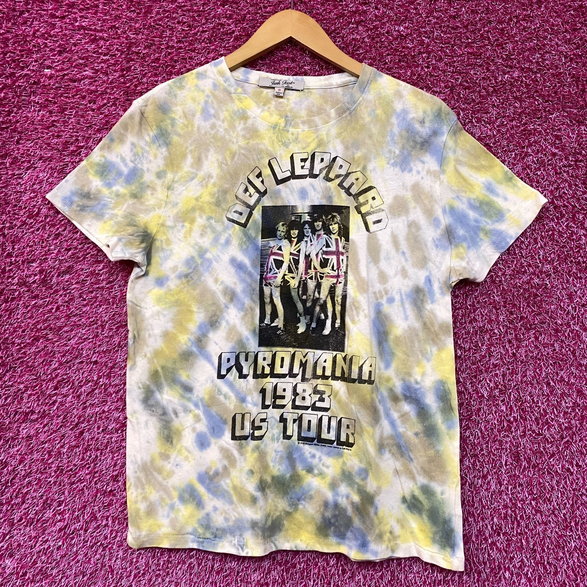 Junk Food Def Leppard Pyromania 1983 Us Tour Tie Dye Tshirt Size Small