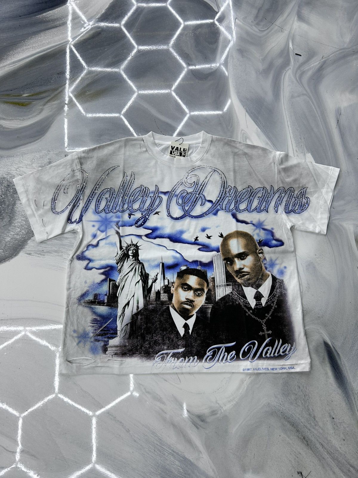 Vale Godfather Bling Tee White Belly Dmx Nas Belly Size M