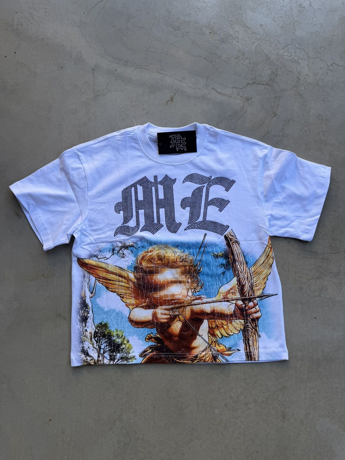 Other Mixed Emotions Rhinestone Angel Tee White Small Nwt Hoodie, Sweatshirt | FlexRushtees.com