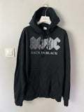 Band Tees Acdc Back In Black Printed Hoodie Big Logo Sweatshirt | FlexRushtees.com
