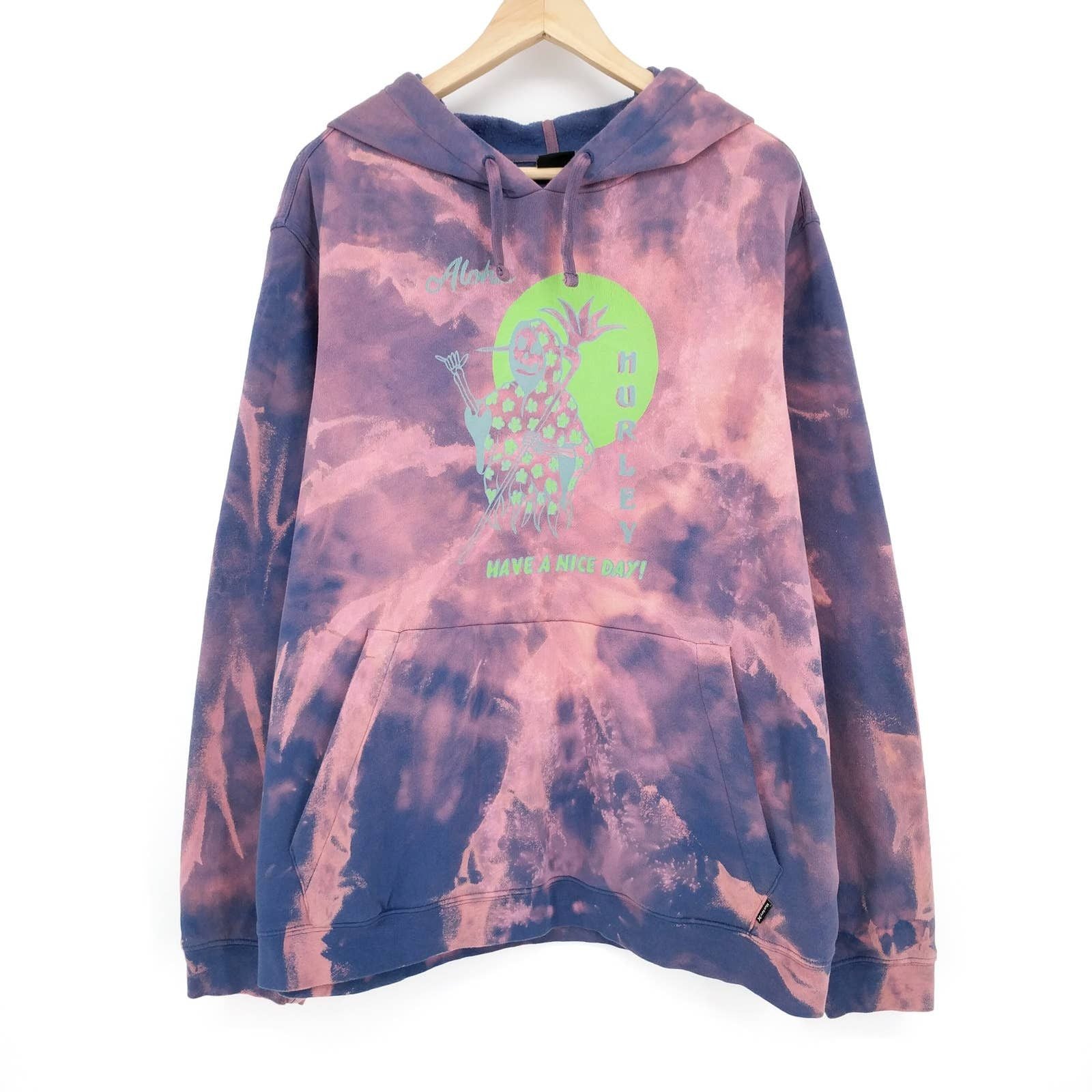 Hurley Aloha Hawaii Custom Surf Hoodie Sweatshirt Fleece Xl