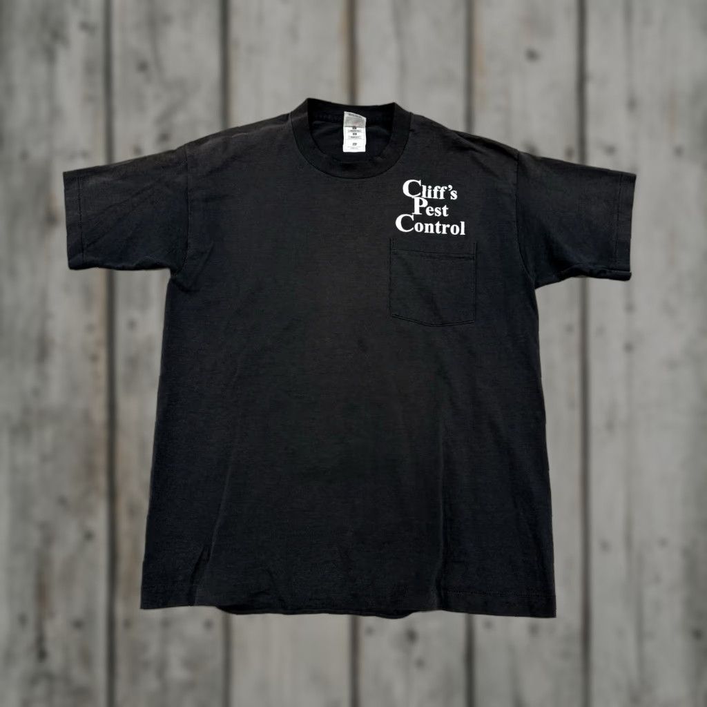 Fruit Of The Loom Vintage Fruit Of The Loom T Shirt Pocket Tee Short Sleeve Crew Neck Black Sz L Men