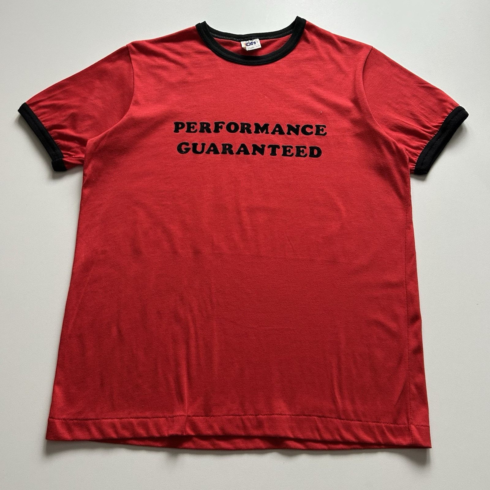 Vintage 80s Performance Guaranteed Funny Graphic T Shirt Red Hoodie, Sweatshirt | FlexRushtees.com