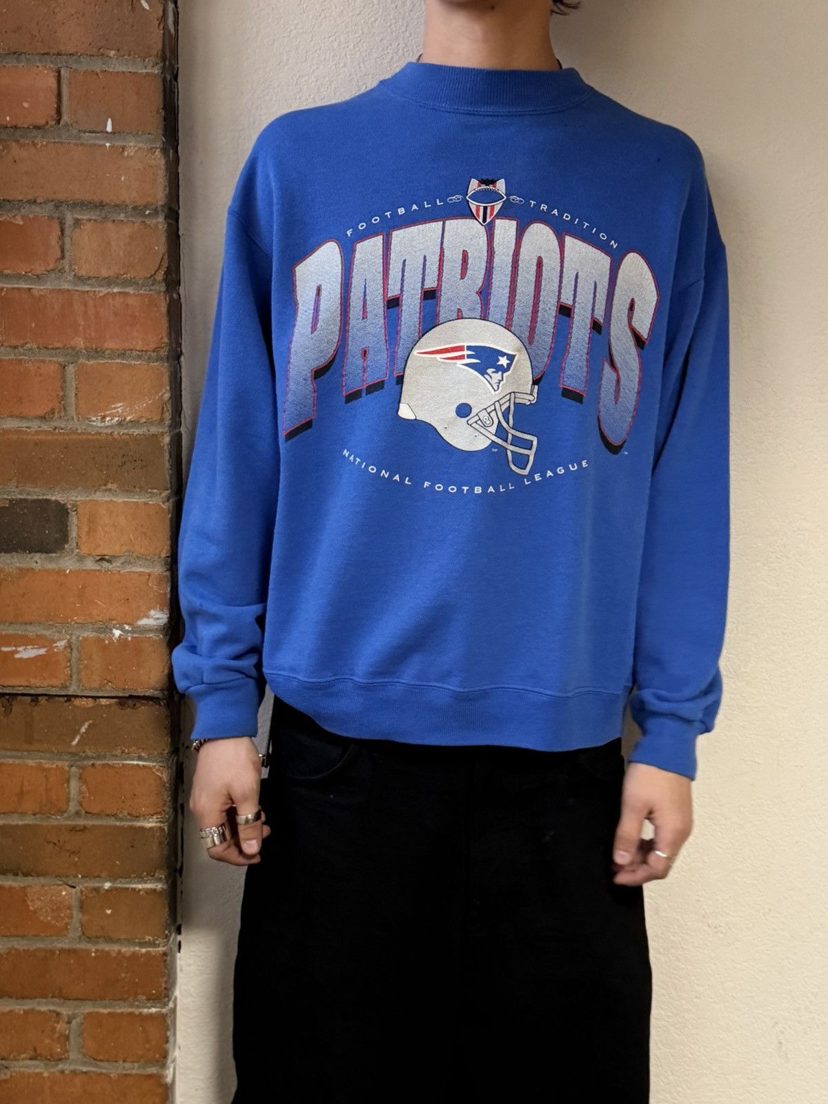 Vintage Blue Patriots Crewneck