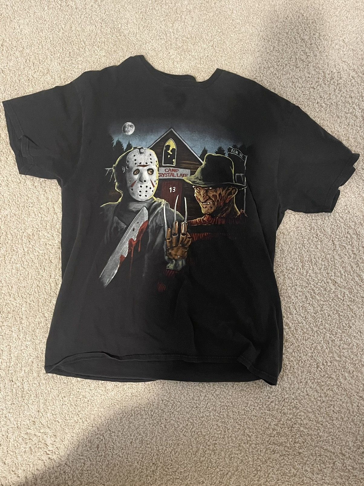 Vintage Friday The 13th Vs Nightmare On Elm Street Tee Sz Large
