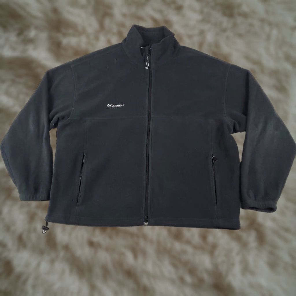 Vintage Columbia Sweater Mens 2xl Gray Fleece Full Zip Up Sweatshirt Sportswear Modern Outdoor Winte