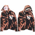 New York Yankees Tie Dye Hoodies Custom Acid Wash