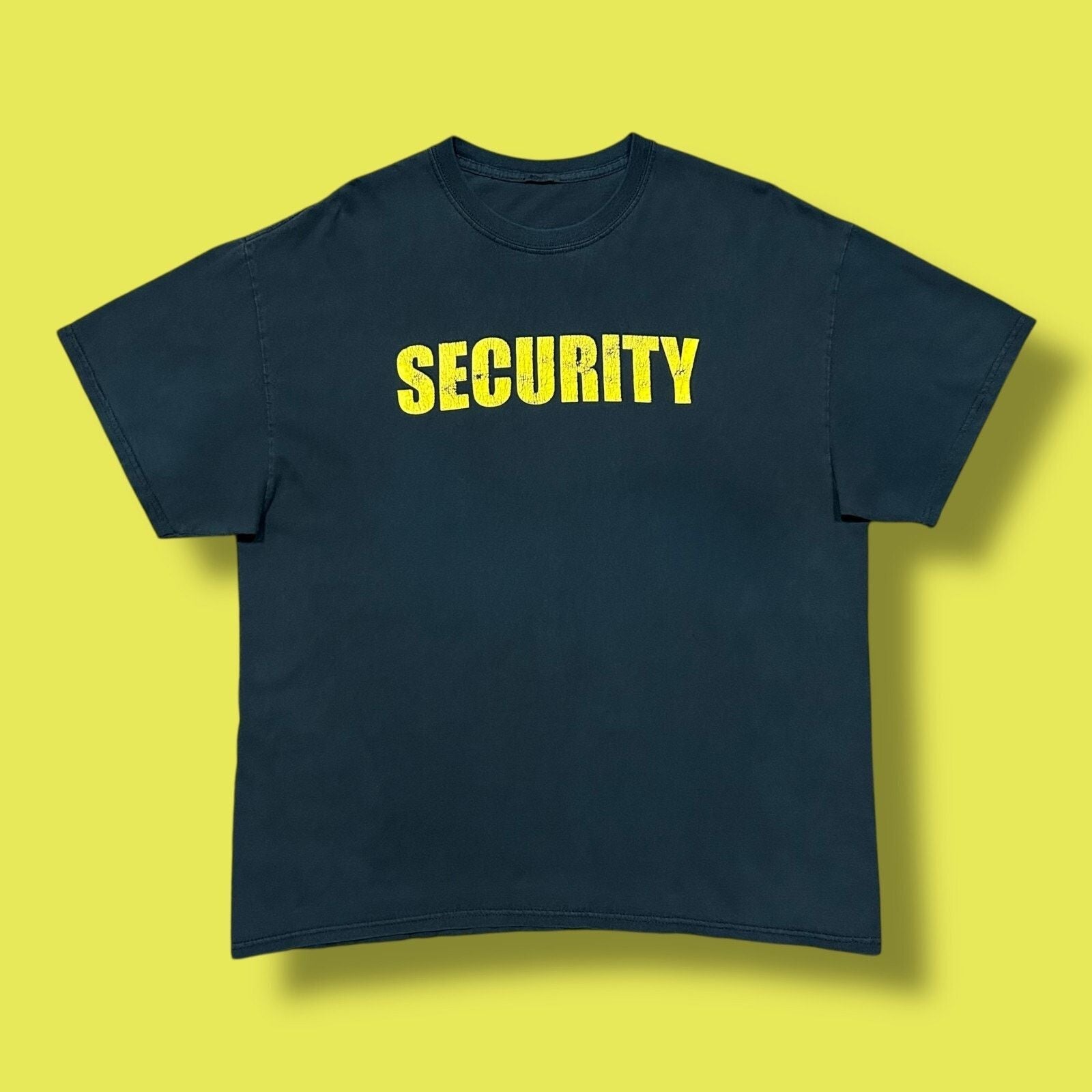 Vintage Faded Black Shirt Security Graphic Tee Distressed Xl Hoodie, Sweatshirt | FlexRushtees.com
