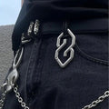 Jewelry Silver Geometric Metal Carabiner Clips Keychain Hooks