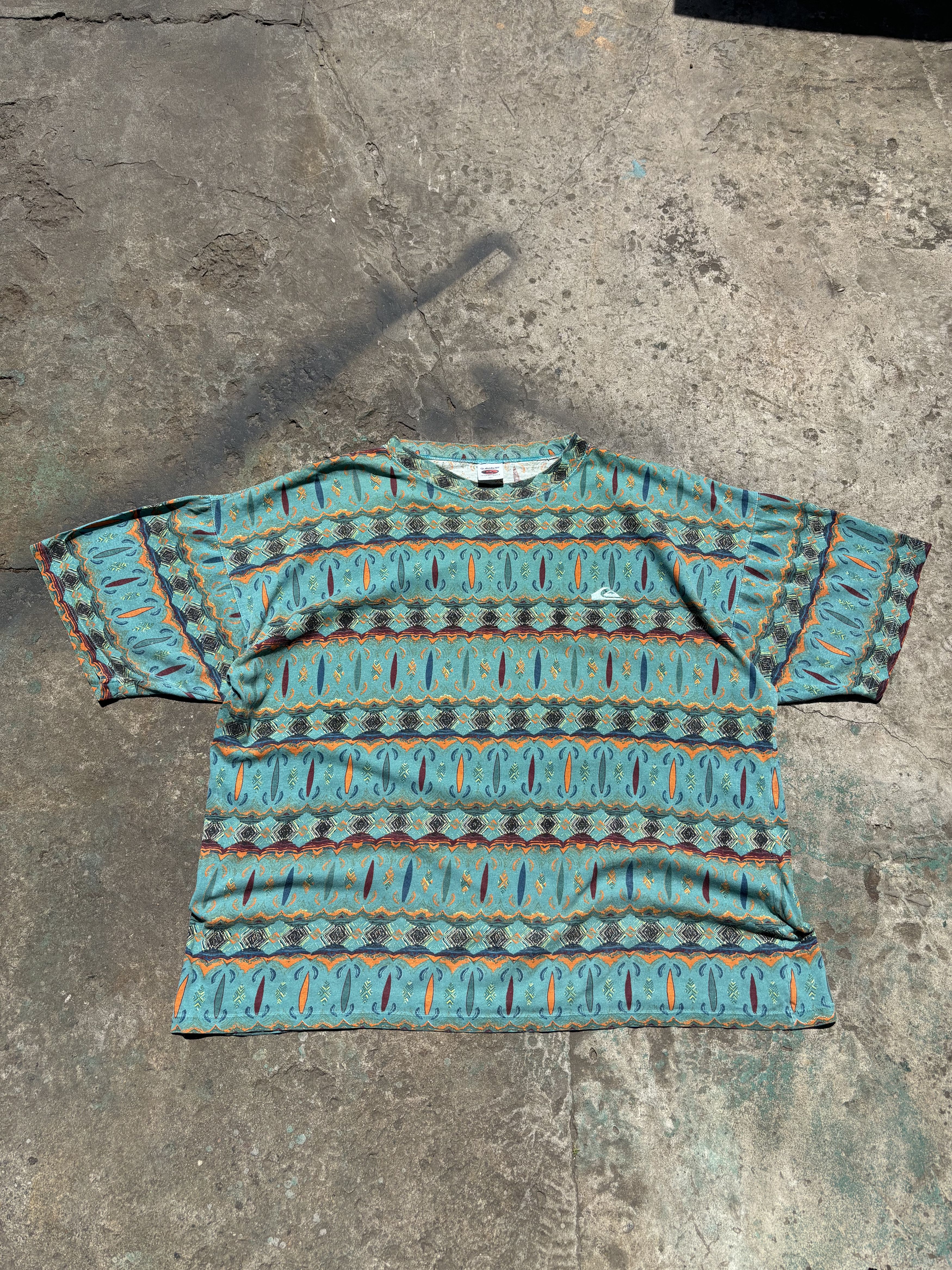 Vintage 80s Quiksilver Aztec Surf Stussy Tee