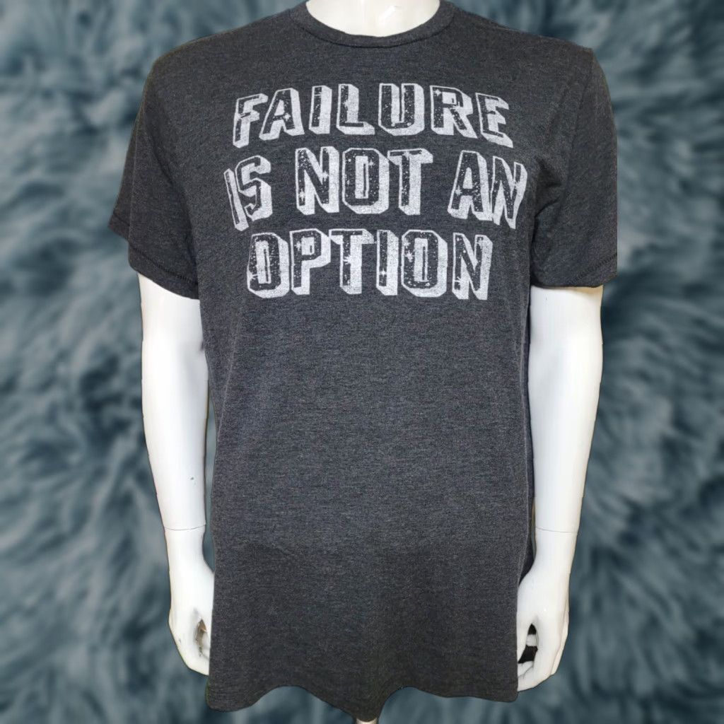 Nasa Homage T Shirt Mens Retro Failure Is Not An Option Gray L Large Short Sleeve Crew Neck Quotes S