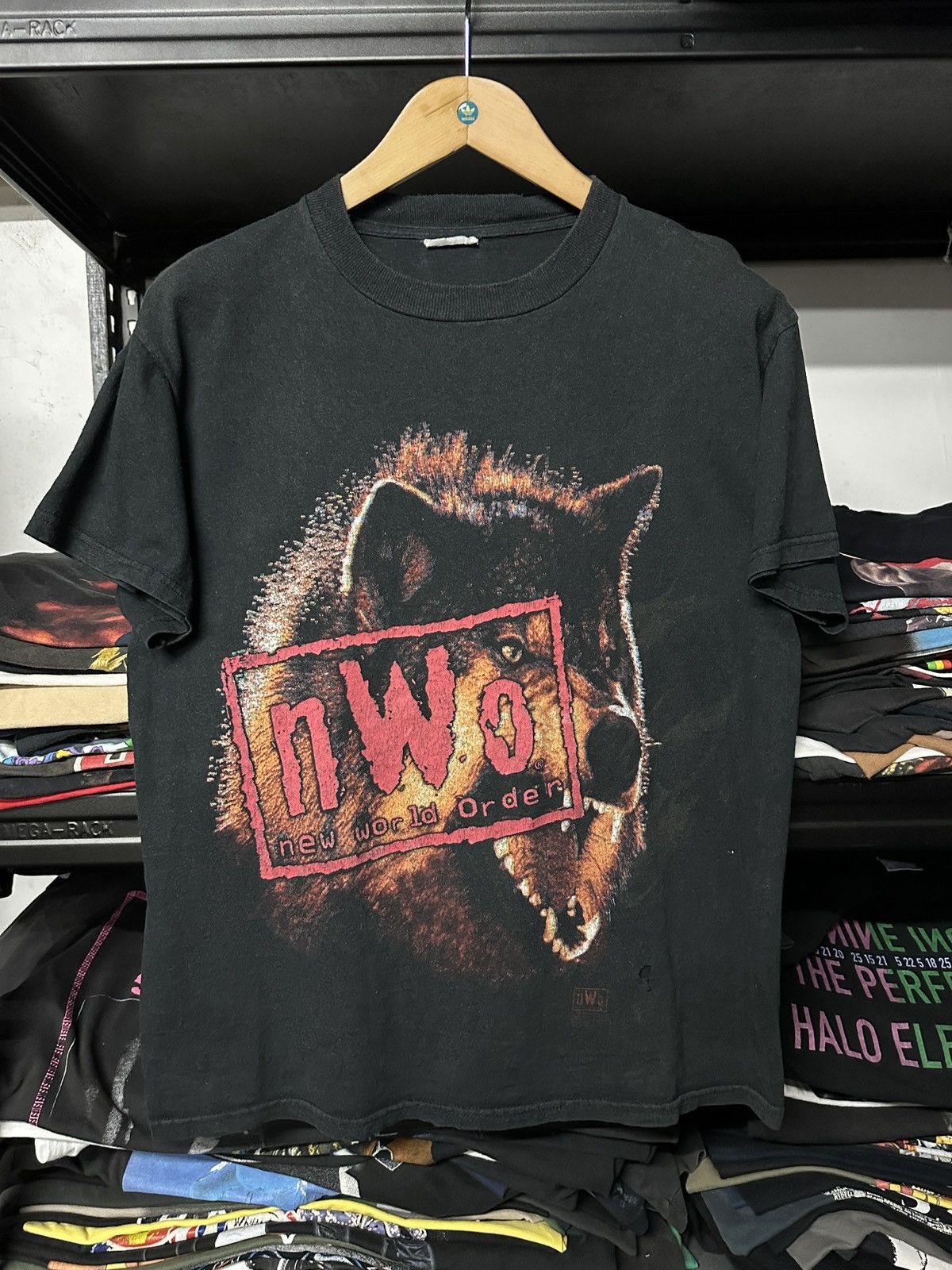 Wcw Nwo X Wwf Vintage 90s New World Order Nwo Sun Faded Tee Hoodie, Sweatshirt | FlexRushtees.com