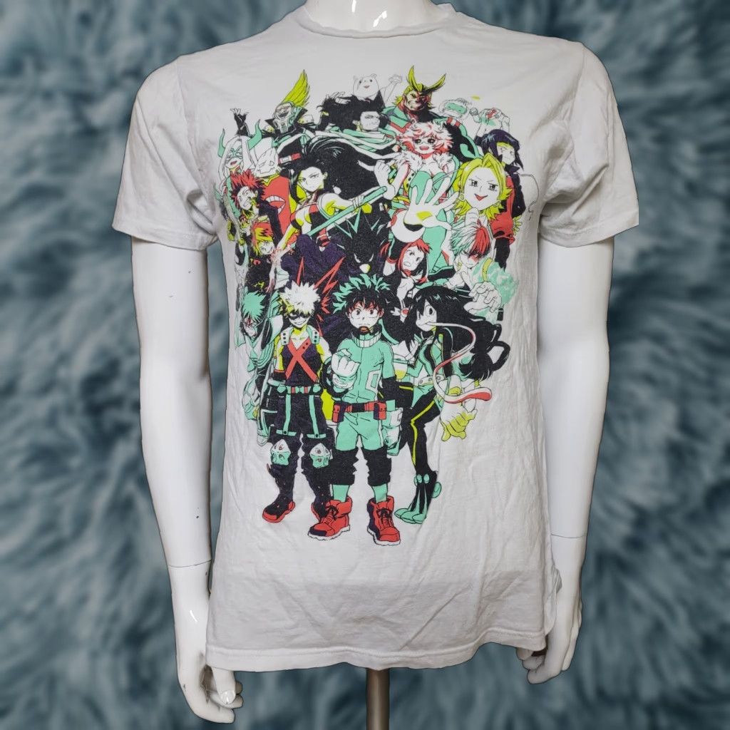 Vintage My Hero Academia T Shirt Medium Mens White Shirt Anime Characters Group Shot