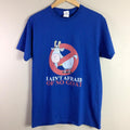 Fruit Of The Loom Funny Ghostbusters Goat Boss T Shirt Blue Medium