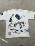 Other Vintage Style Aop Dodgers Baseball Graphic Tee
