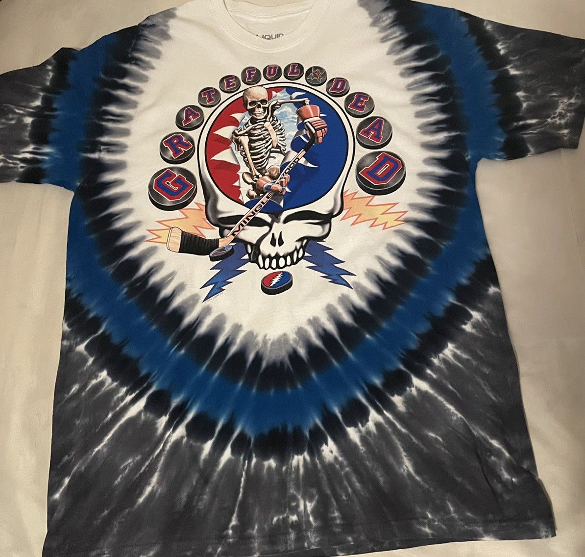 Dead Grateful Dead Skeleton Hockey Tie Dye Xxl 2xl Liquid Blue T-Shirts, Hoodie, Sweatshirt | AU16VibeMintTees.com