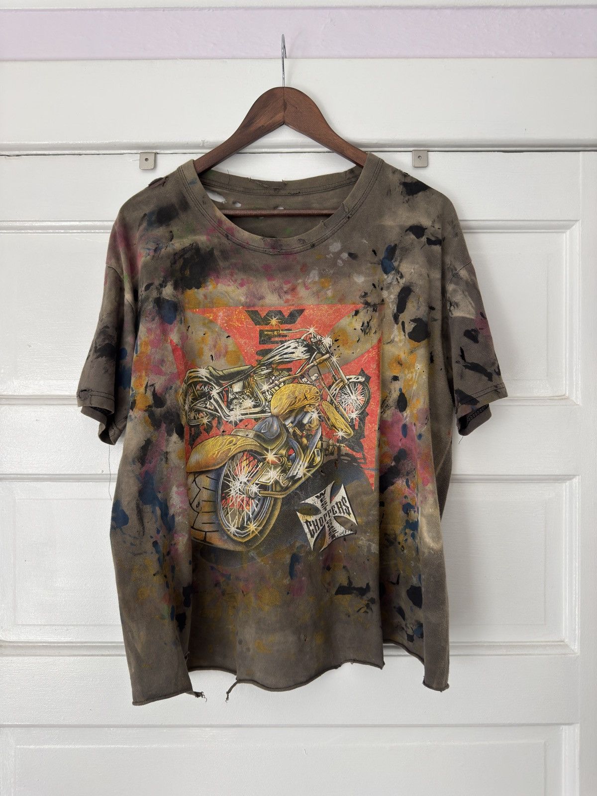 West Coast Choppers Sunfaded Painted Thrashed West Coast Choppers Tee Hoodie, Sweatshirt | FlexRushtees.com