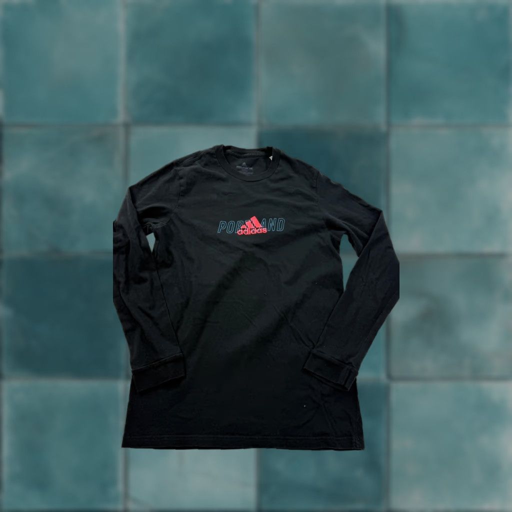 Adidas Portland Shirt Mens Medium Black Amplifier Long Sleeve Graphic Tee