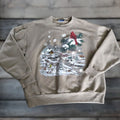 Endless Designs Vtg Cardinal Winter Scene Usa Made Sweatshirt Crewneck Fleece M T-Shirts, Hoodie | FlexRushtees.com