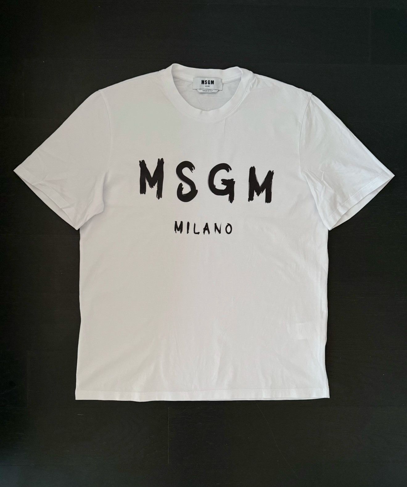 Msgm Milano White Artist Logo T Shirt Hoodie, Sweatshirt | FlexRushtees.com