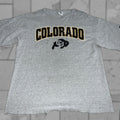 Vtg Starter Colorado Buffaloes T Shirt Mens Size L Gray Usa Theme