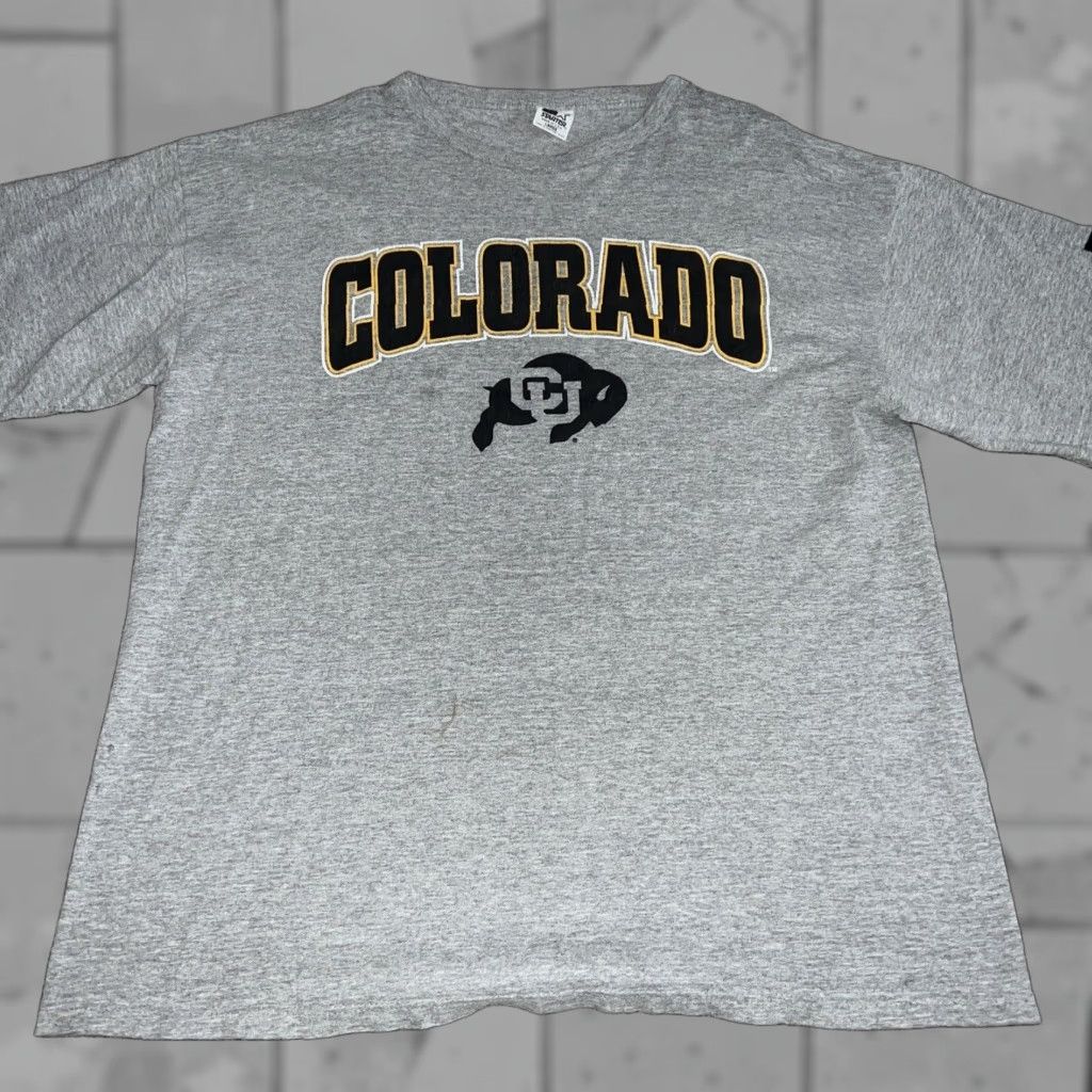 Vtg Starter Colorado Buffaloes T Shirt Mens Size L Gray Usa Theme
