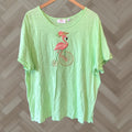 Factory Quacker Factory Tee 3xl Plus Size Neon Green Flamingo Tropical