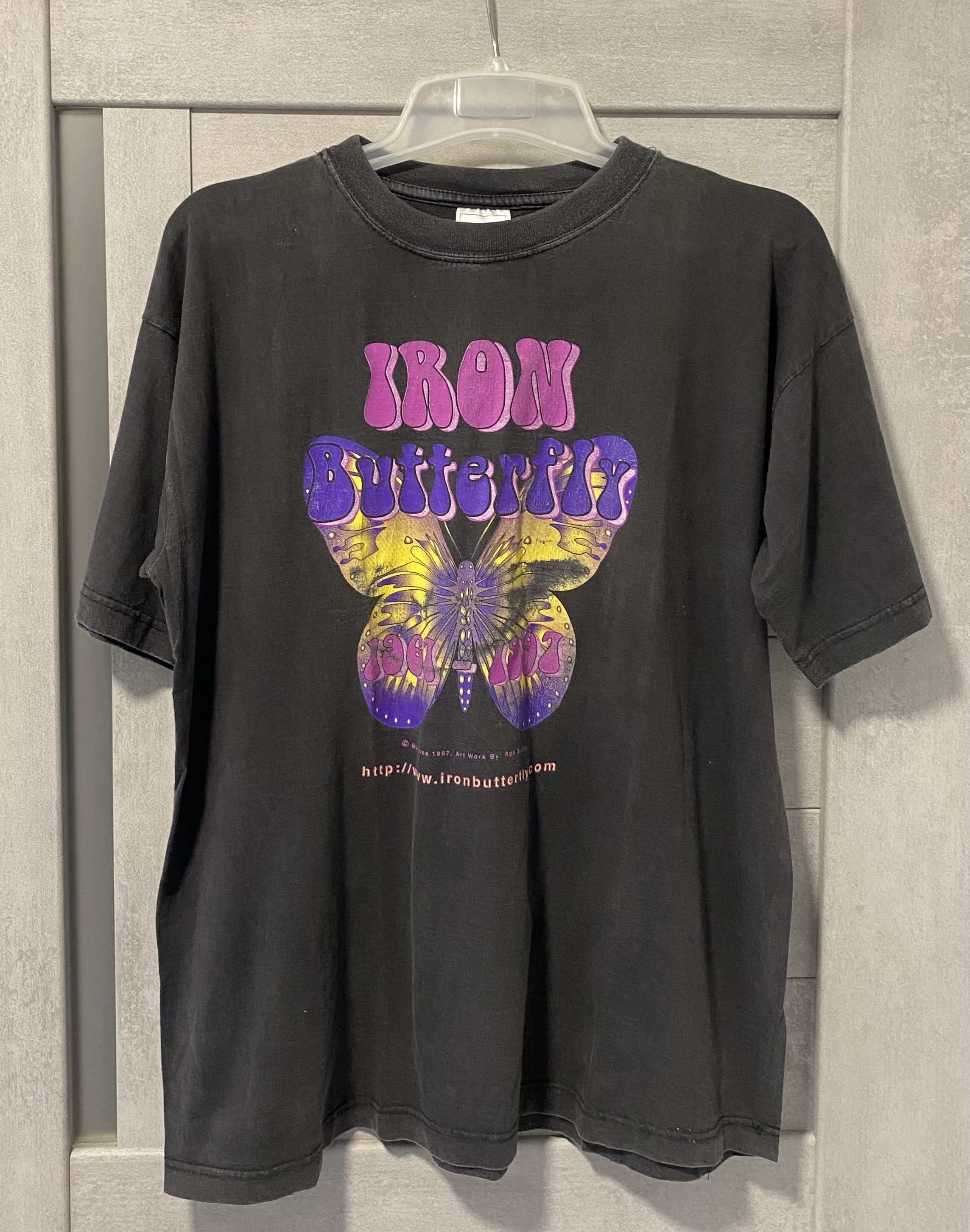 Vintage 1997 Iron Butterfly European Tour T Shirt Hoodie, Sweatshirt | FlexRushtees.com