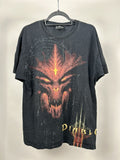Vintage 1999 Diablo By Blizzard Game Overprinted T Shirt
