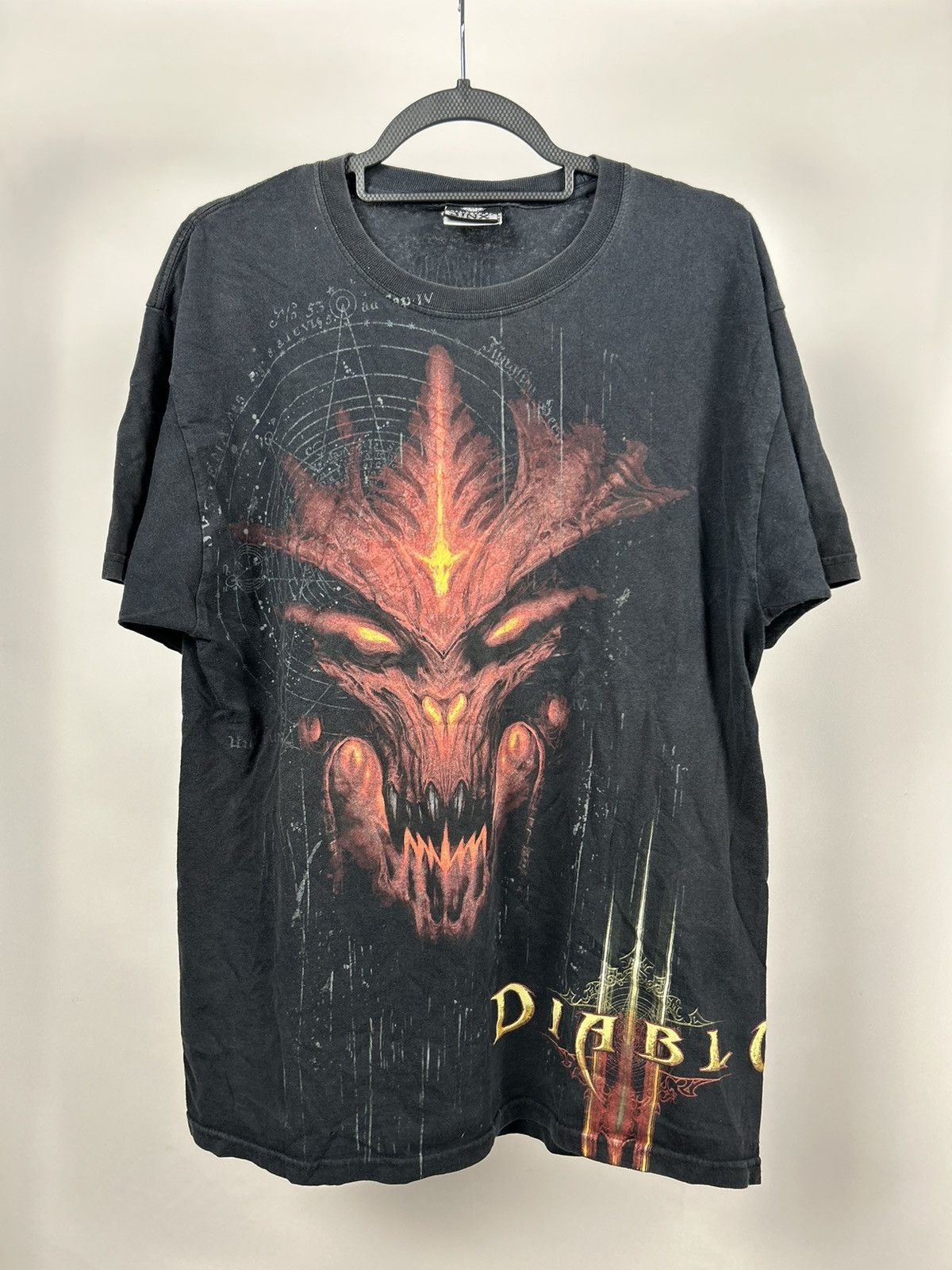 Vintage 1999 Diablo By Blizzard Game Overprinted T Shirt