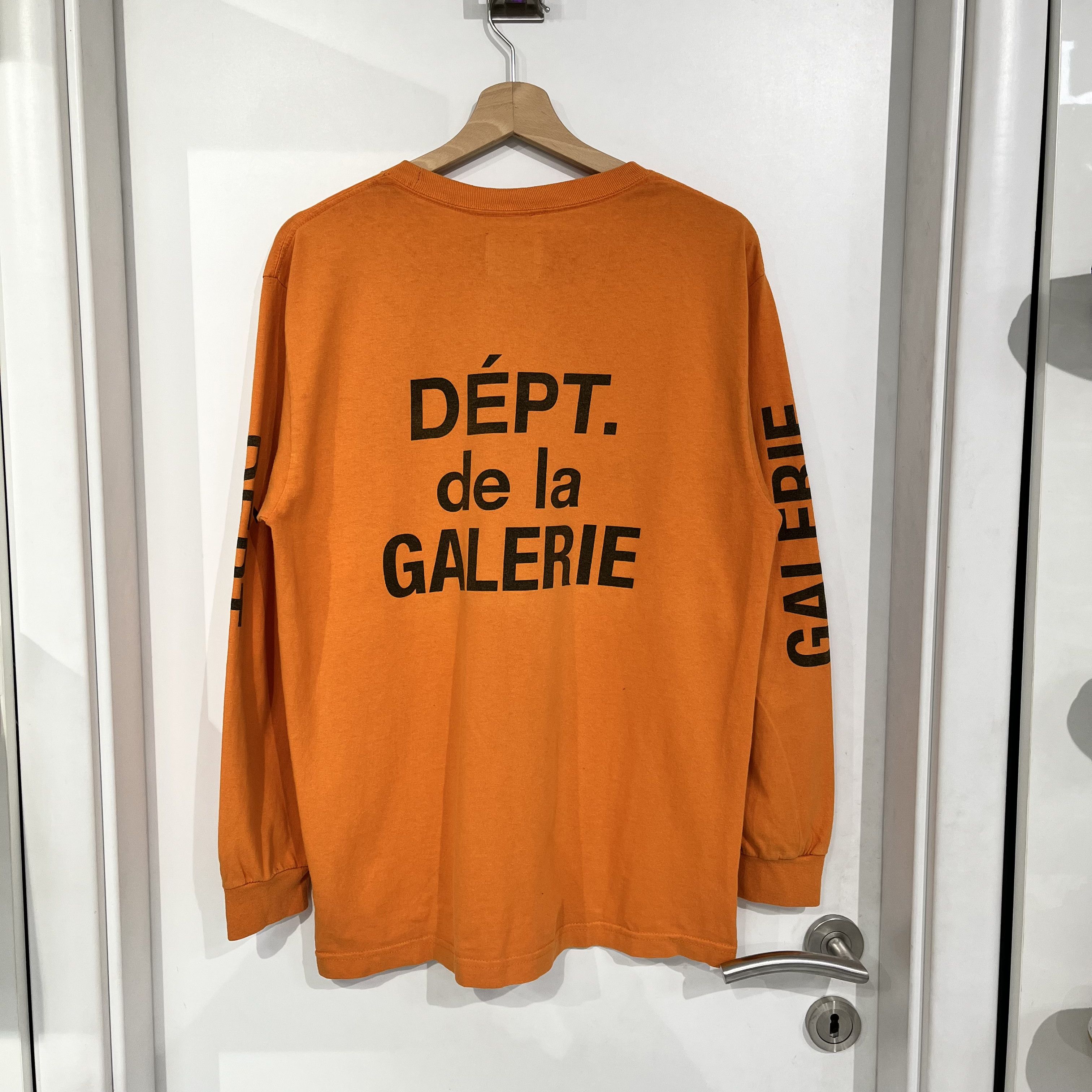 Dept Gallery Dept French Collector L S T Shirt Orange Black Hoodie, Sweatshirt | FlexRushtees.com
