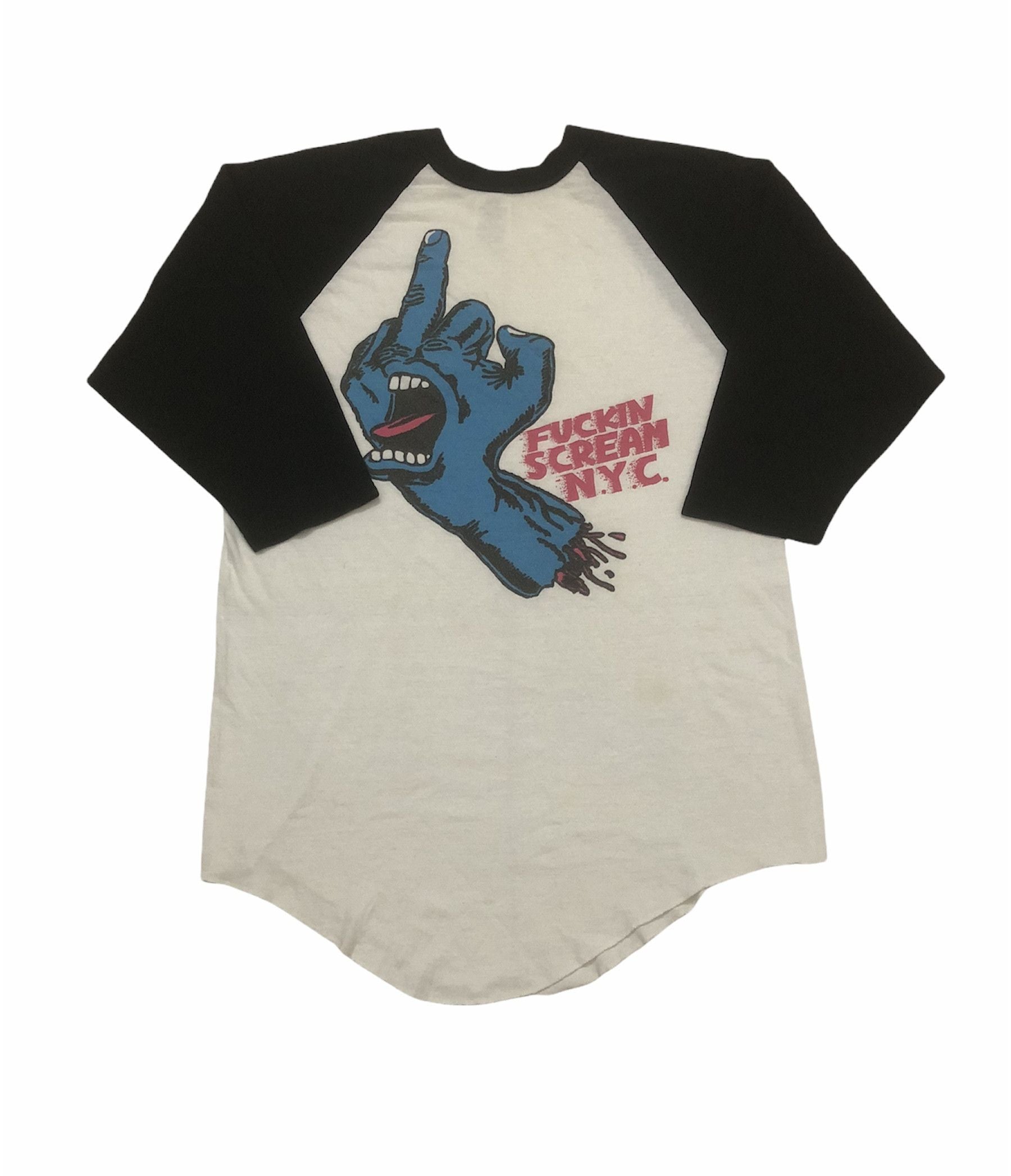 Vintage Raglan Fuckin Scream Nyc 3q Tee
