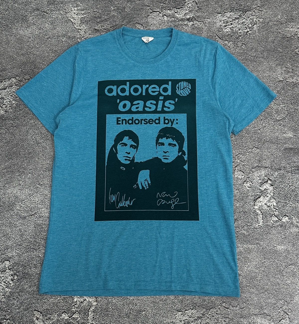 Band Tees Oasis Addored Band T Shirt Blue Size M Hoodie, Sweatshirt | FlexRushtees.com