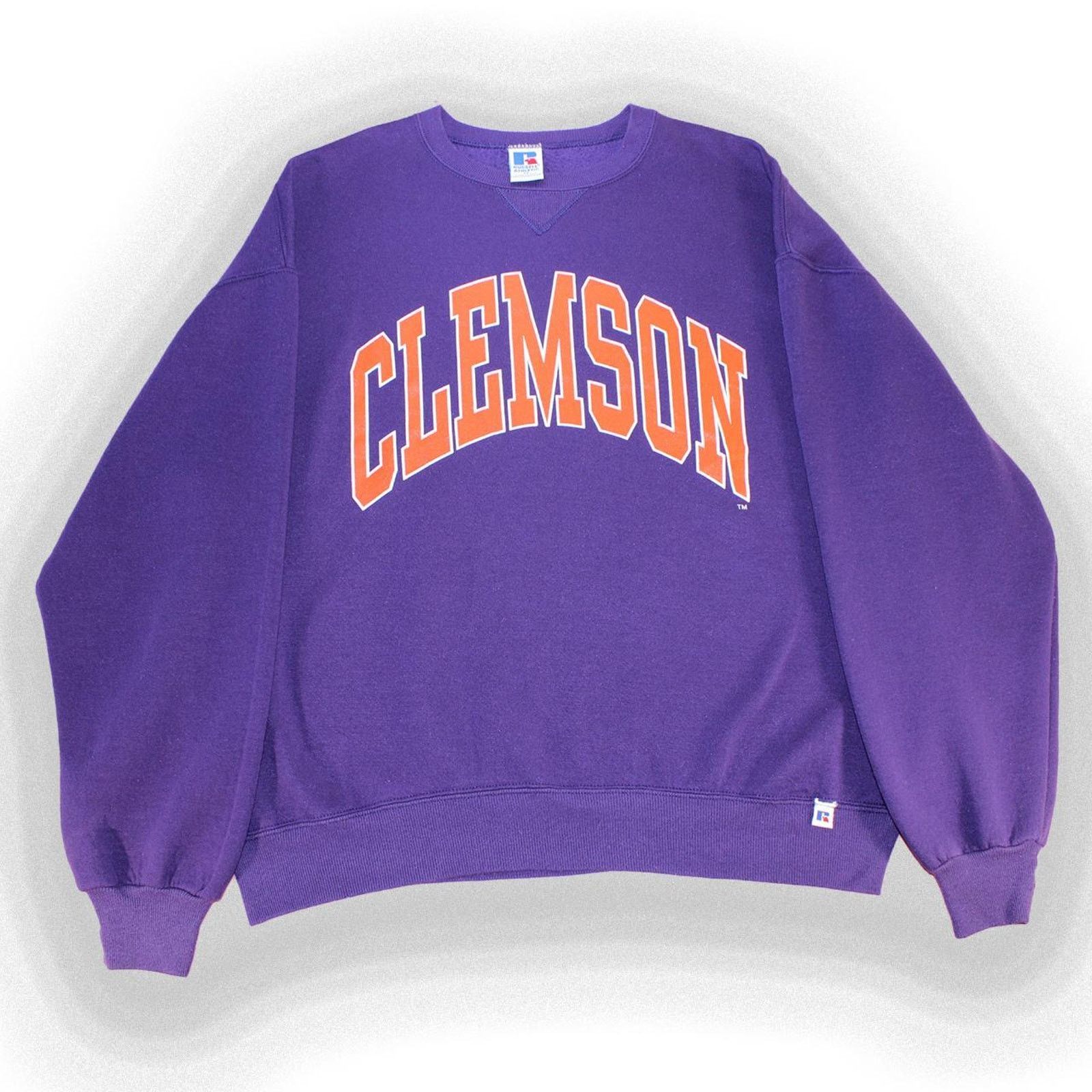 Russell Athletic True Vintage 80 S Purple Clemson College Sweatshirt