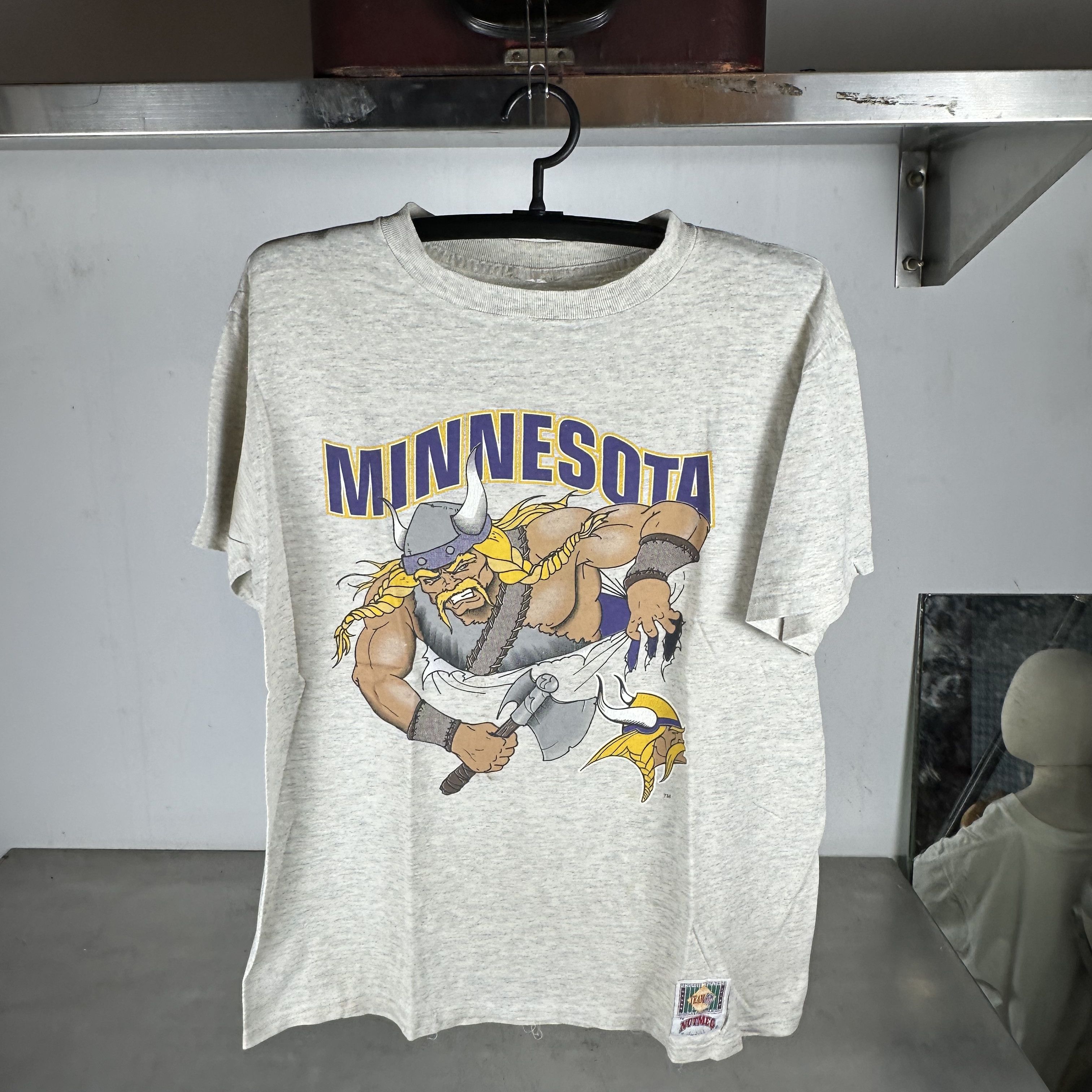 Vintage 90s Minnesota Vikings Breakthrough Nutmeg Large T Shirt Hoodie, Sweatshirt | FlexRushtees.com
