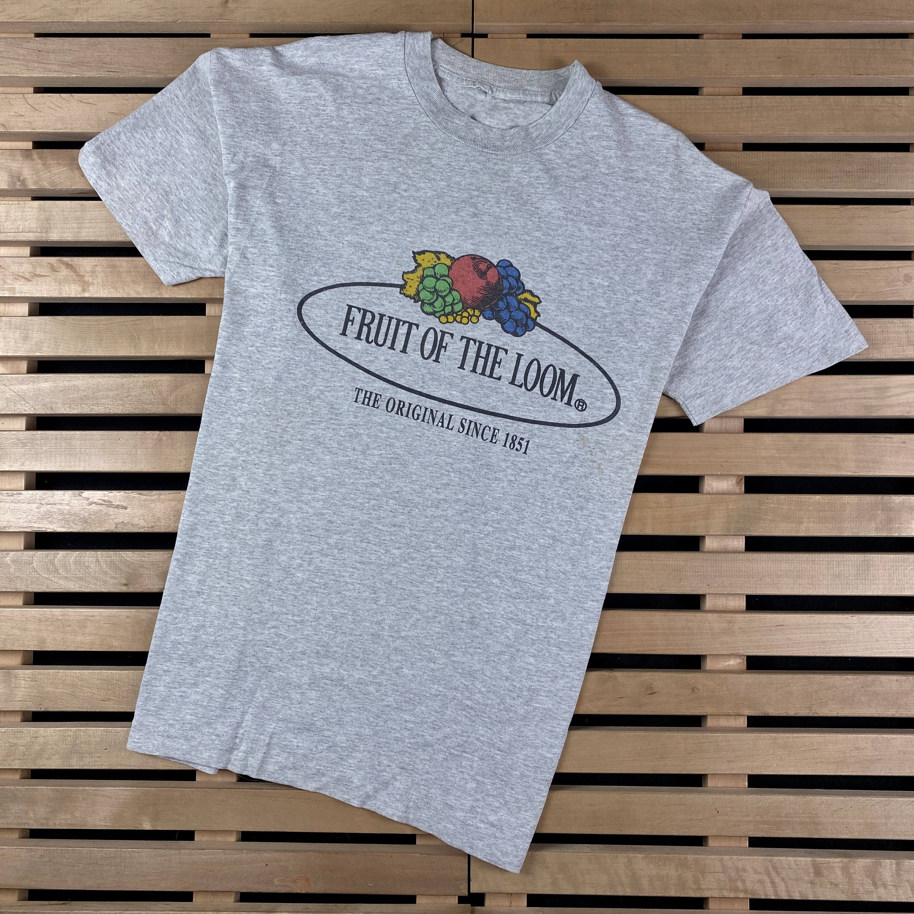 Vintage Mens T Shirt Fruit Of The Loom Vintage 90 S Big Logo Size L