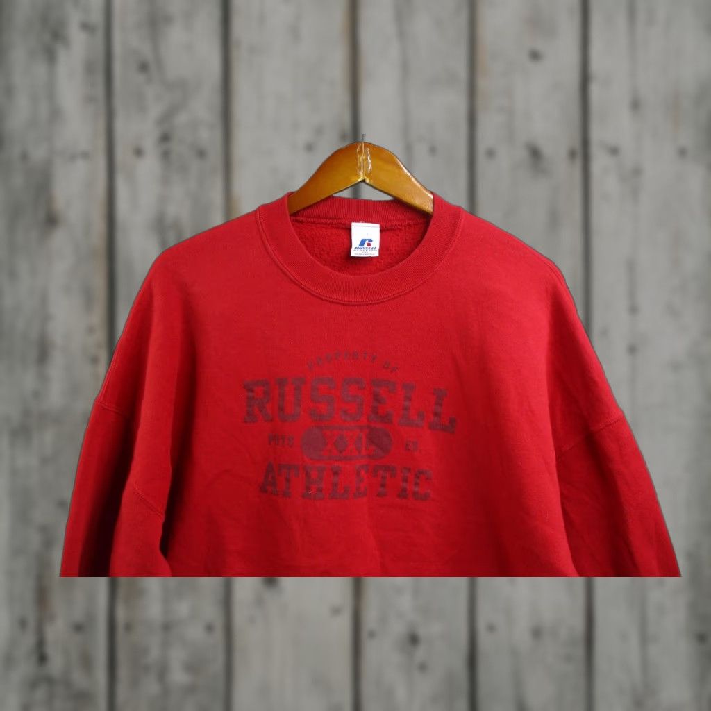 Athletic Vintage Russell Athletic Sweatshirt Mens 2xl Red Crewneck Pullover Logo Gym Trainin