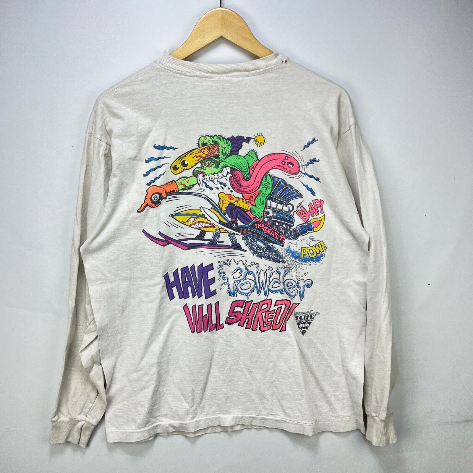 Vintage 90s Screamerz Alien Beast Sledding Longsleeve Large
