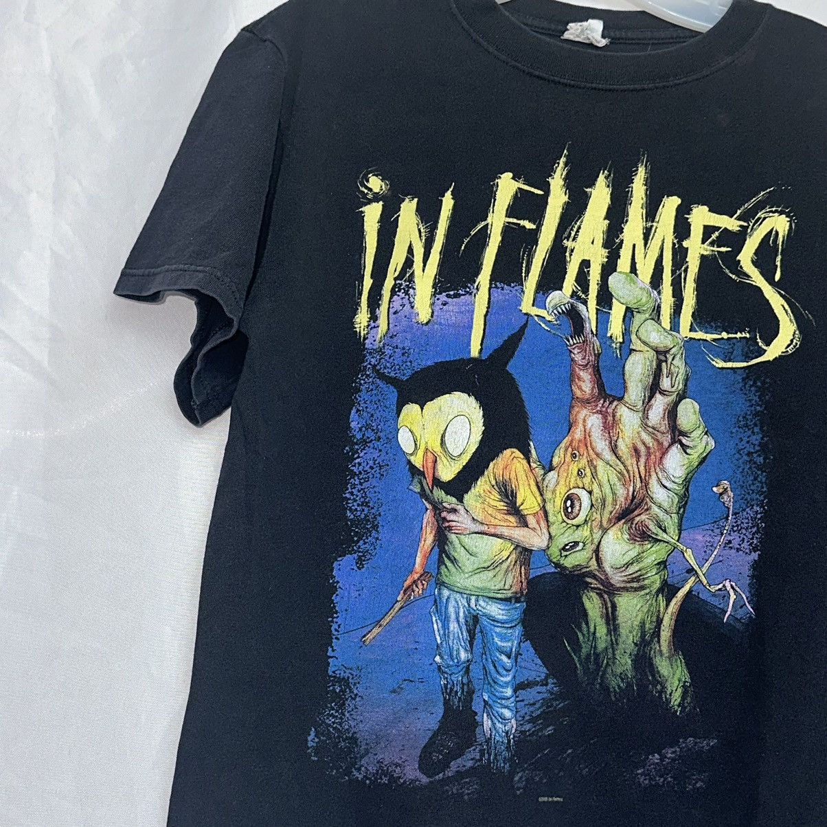 Vintage 2008 In Flames T Shirt Y2k Rock Band Tee Psychadelic