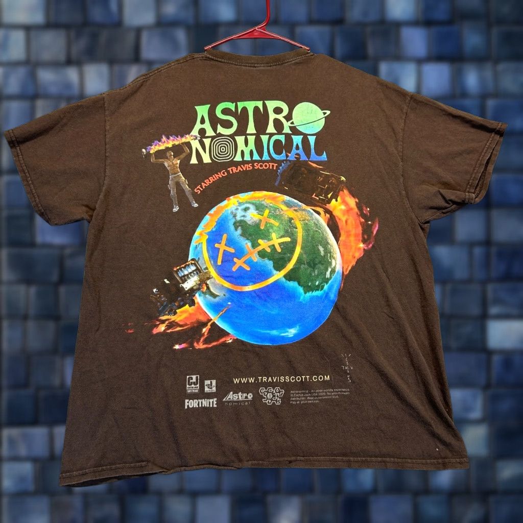 Travis Scott Cactus Jack Travis Scott Astronomical T Shirt Mens Large Brown Fortnite Flaw