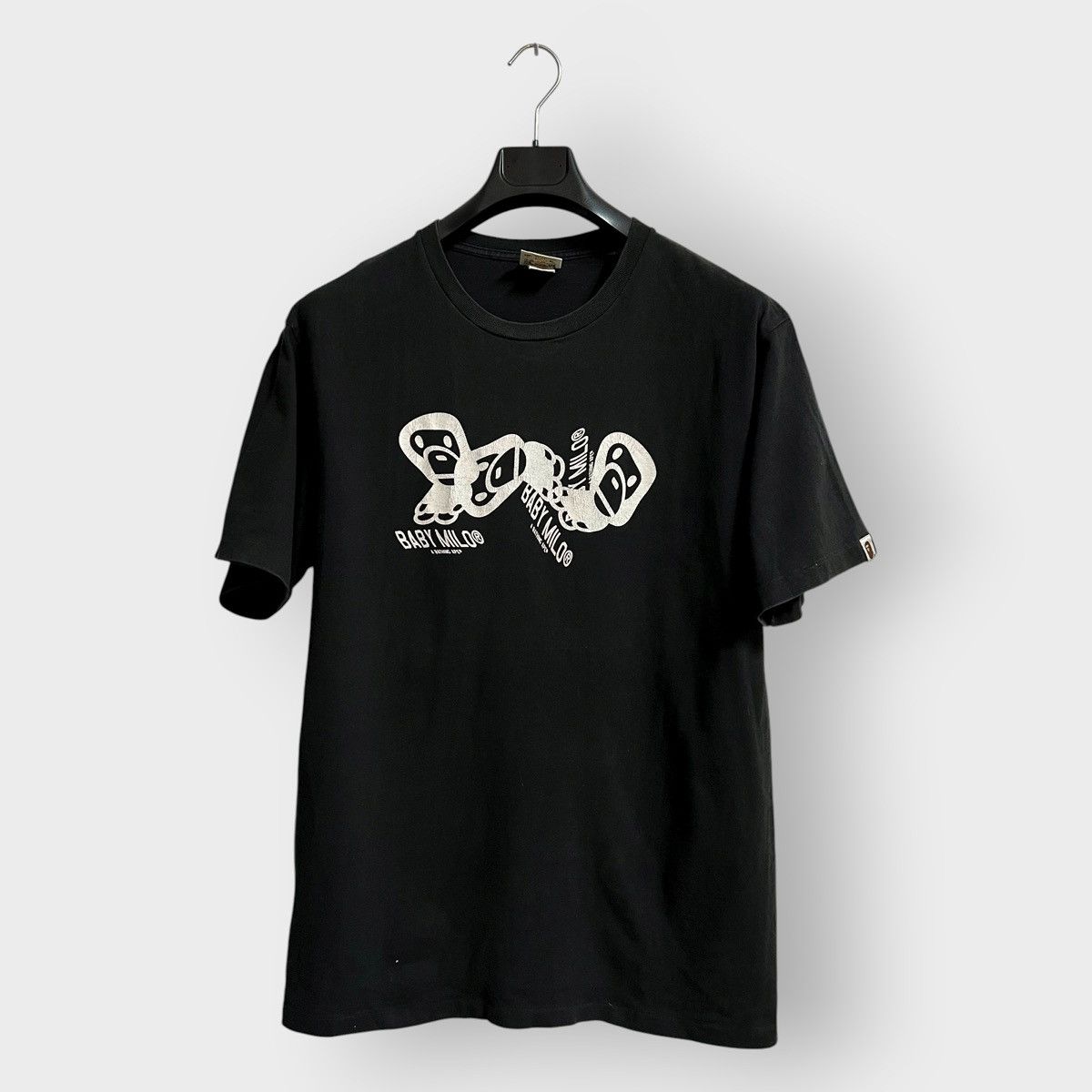 Steal 2010s Bape Folding Baby Milo Logo Tee Xl Hoodie, Sweatshirt | FlexRushtees.com