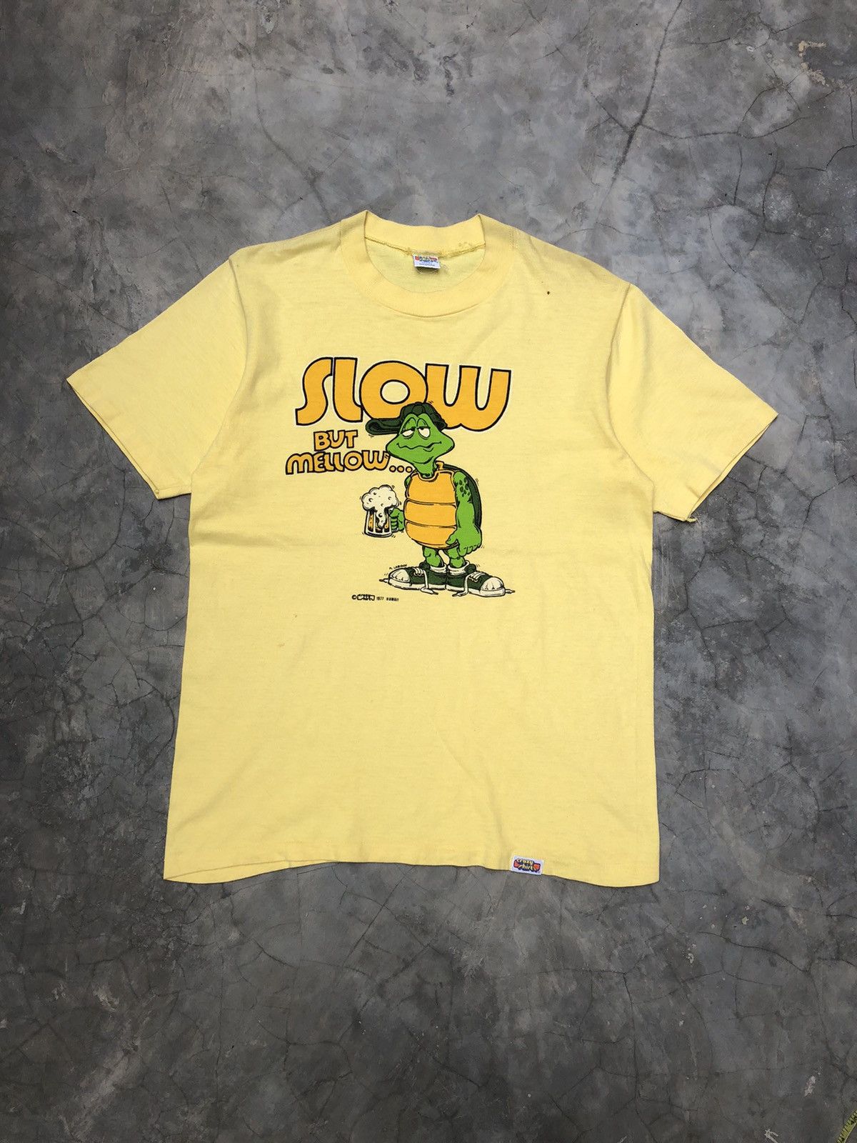 Vintage 70s Crazy Shirt Slow But Mellow T Shirt