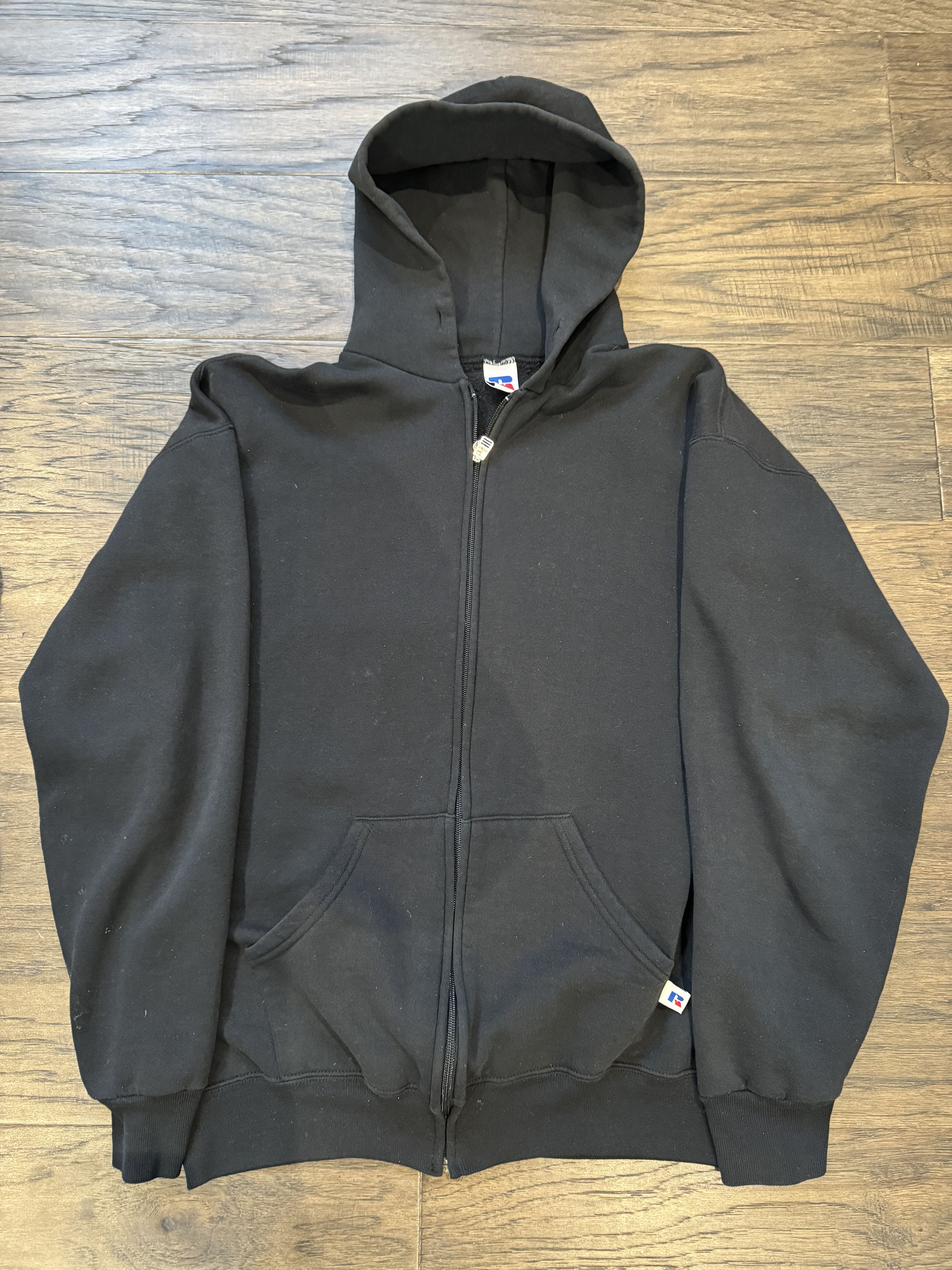 90 S Vintage Black Russel Zip Up