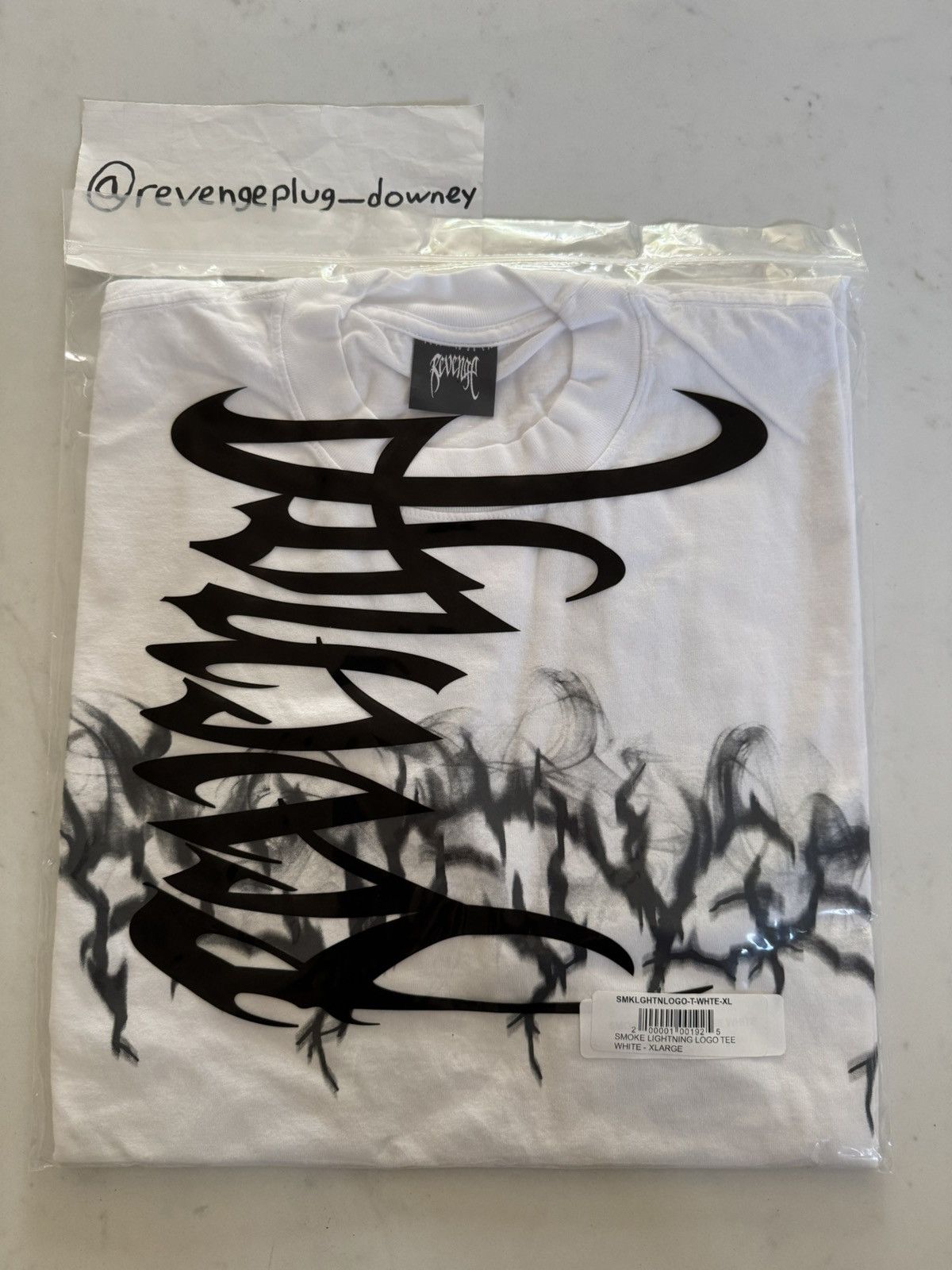 Revenge Smoke Lightning Logo Tee White Hoodie, Sweatshirt | FlexRushtees.com