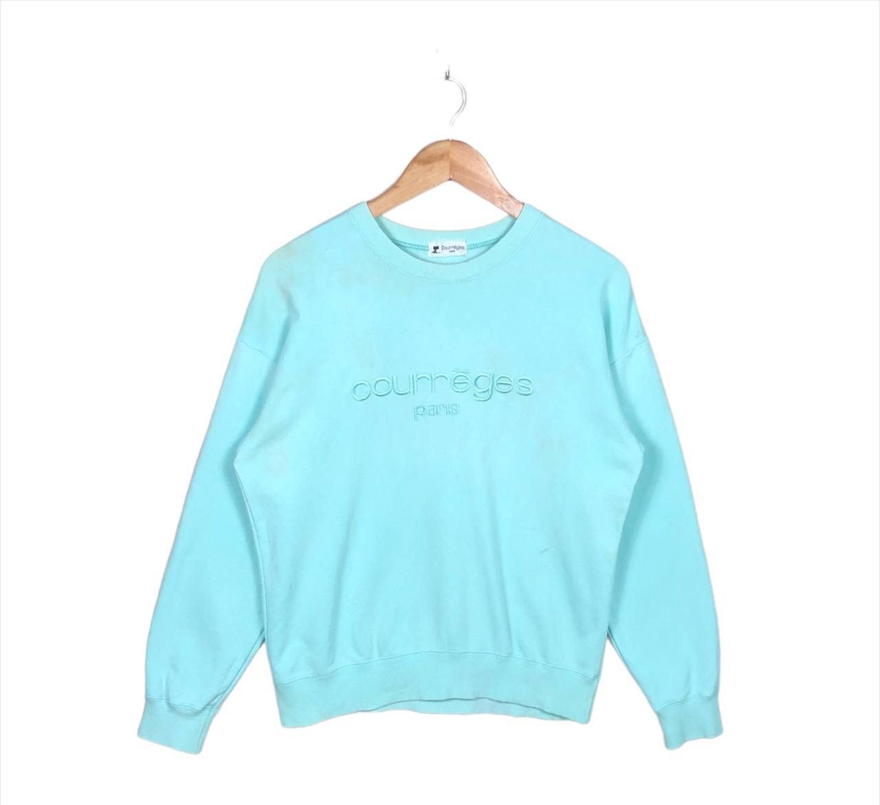 Vintage 90s Courreges Embroidery Sweatshirt Jumper Winter