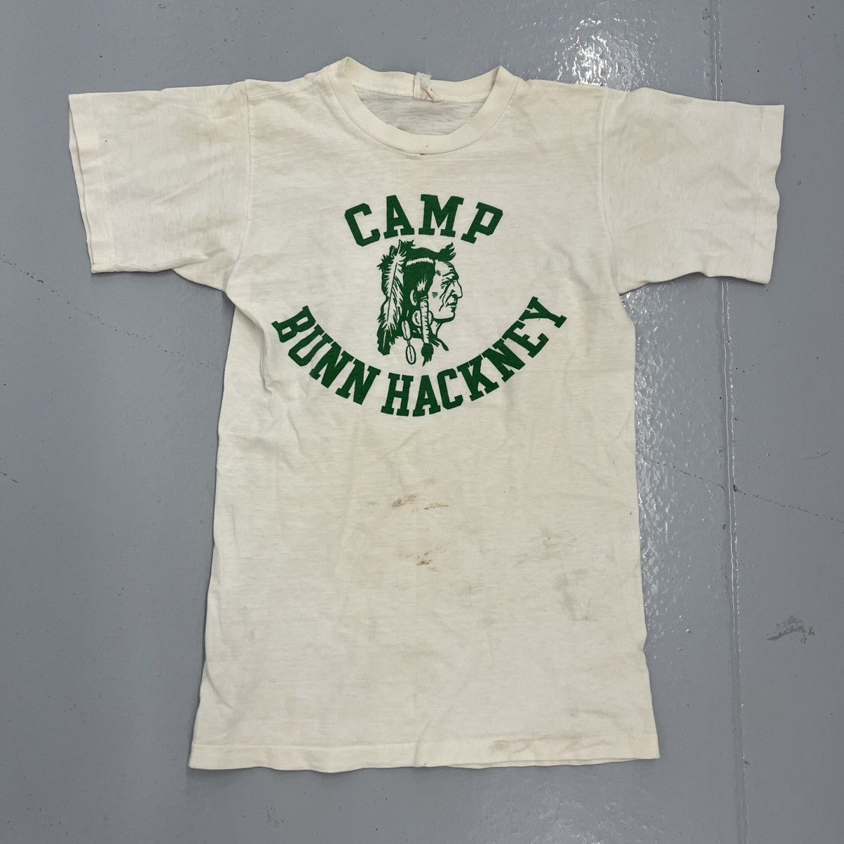 Other Vintage 50s 60s Camp Bunn Hackney White Champion T Shirt