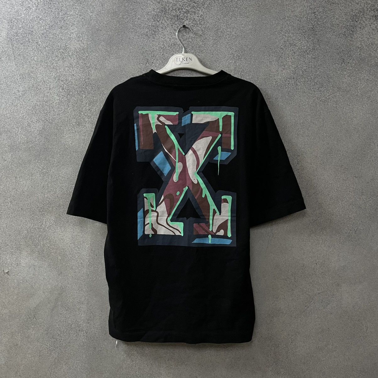 White Off White T Shirt Big Logo Black Hoodie, Sweatshirt | FlexRushtees.com